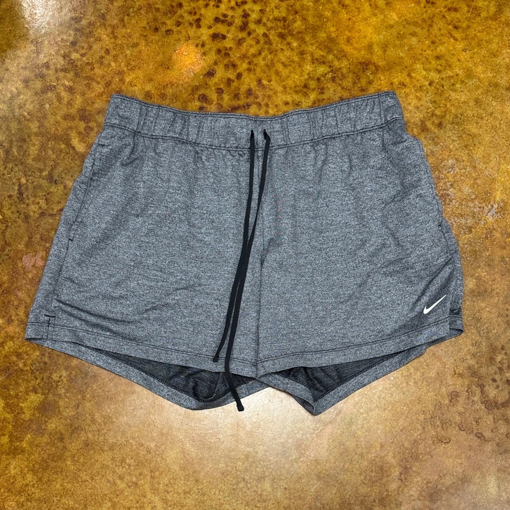 L Nike Gray Athletic Shorts with Logo